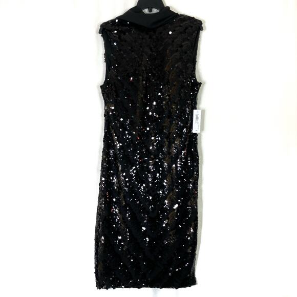 premier amour womens halter sleeveless sequin sheath dress V neck